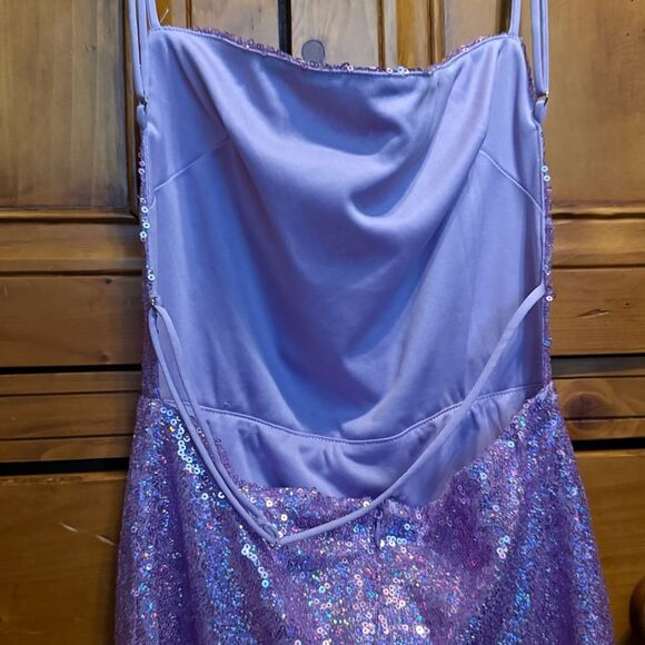LUCY IN the Sky Medium Lavender Purple Sequin Mini dress homecoming sorority - Picture 10 of 12